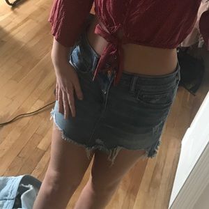 American eagle denim skirt 8